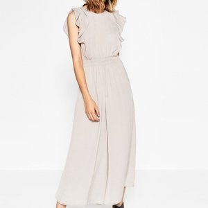 Zara Gray Frilled Shoulder Jumpsuit - NWT